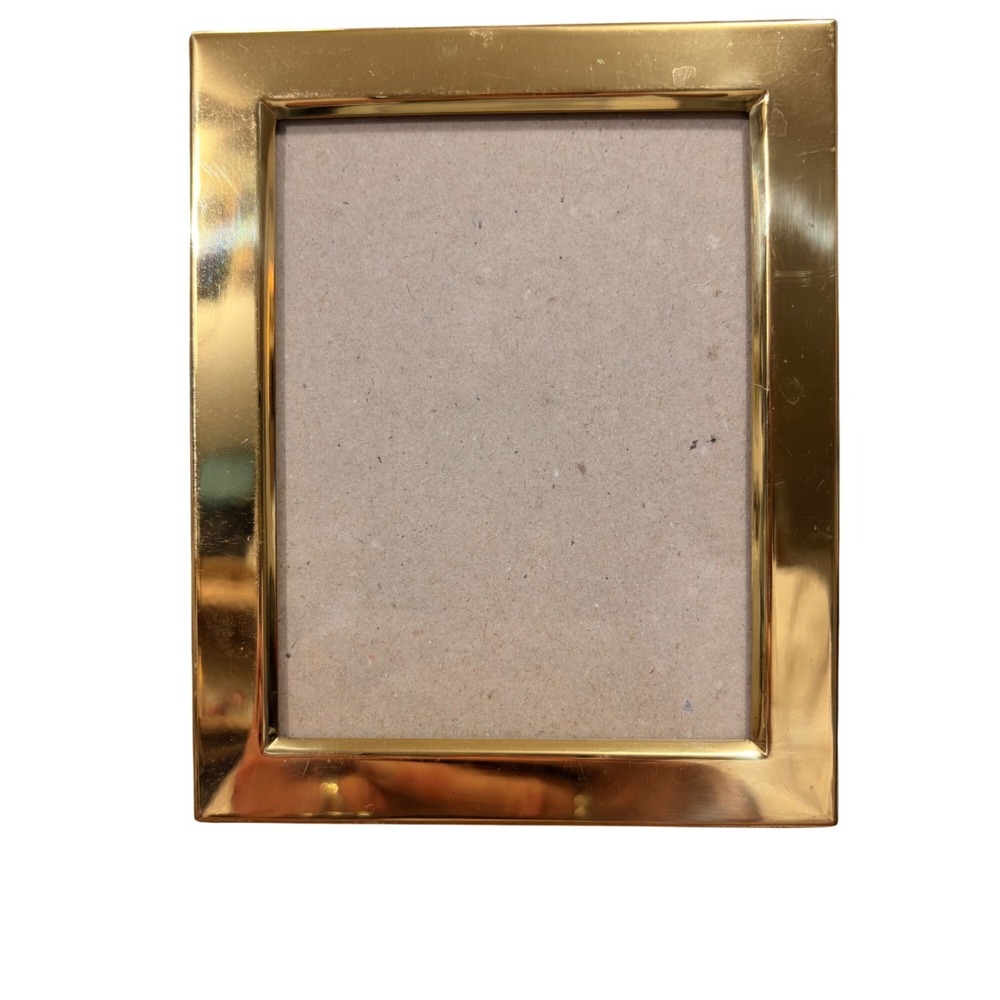 VTG Micro Picture Photo Brass Frame 5x4 Minimalist Mid Century Reflective